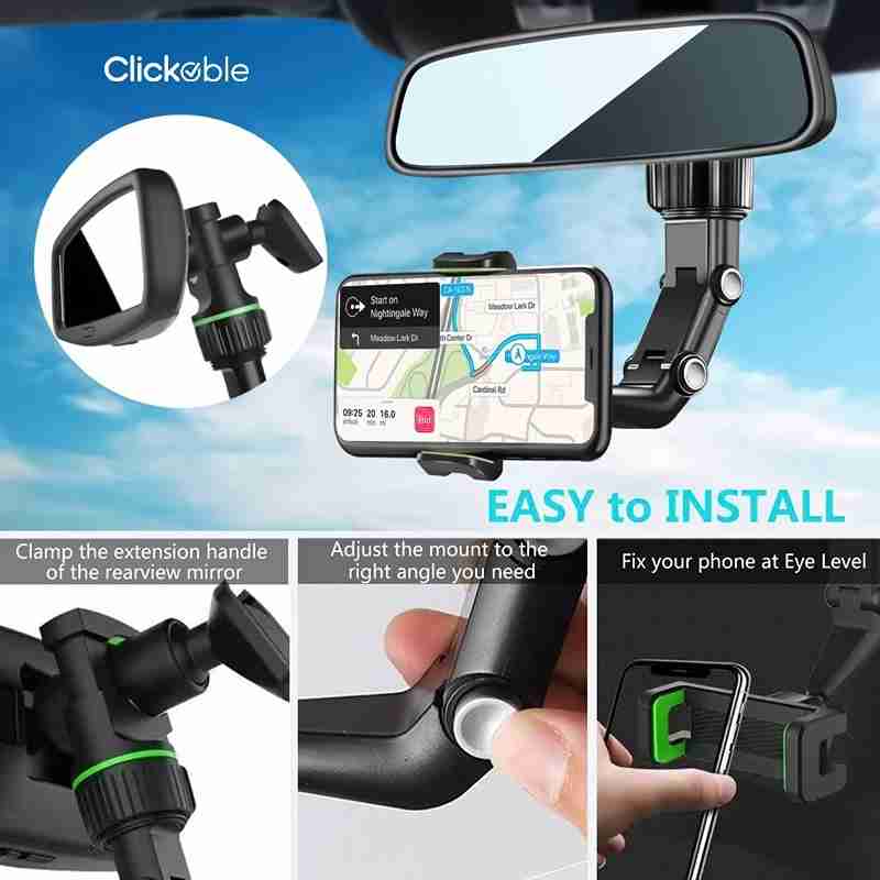 Rearview Clip 360 Rotating Mobile Holder