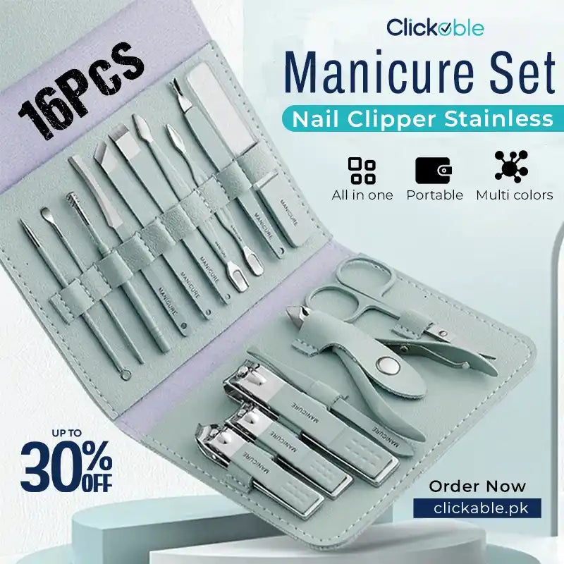 16 PCS Stainless Steel Manicure Pedicure Set