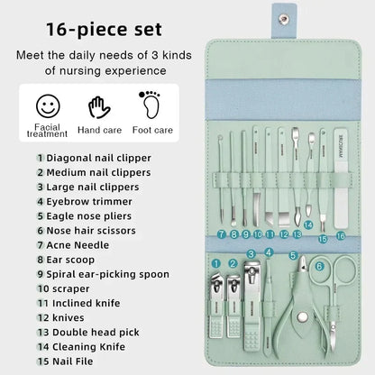 Personal Care Bundle Earwax Kit+16 Pcs Manicure Pedicure Set