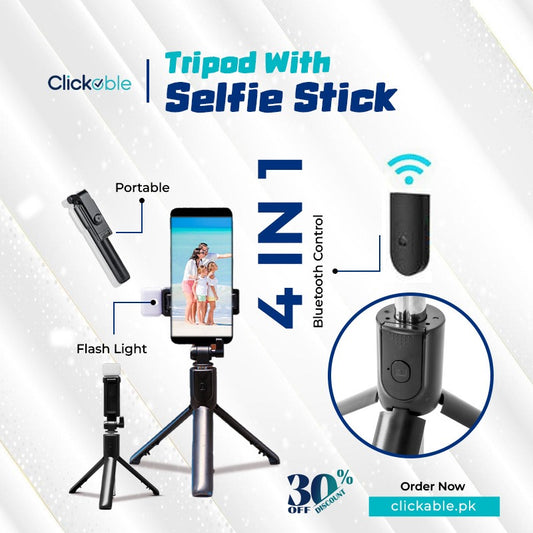 4 in 1 Tripod Selfie Stick With Remote Control