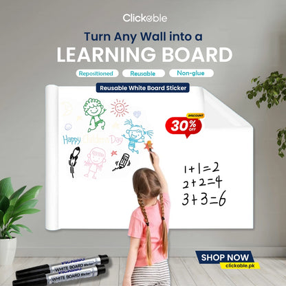 Reusable White Board Sticker (2 markers Free)