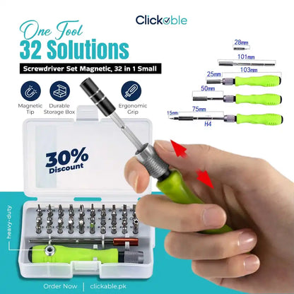 Screwdriver Set Magnetic, 32 in 1 Small