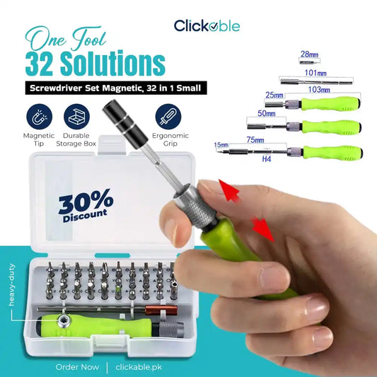 Screwdriver Set Magnetic, 32 in 1 Small