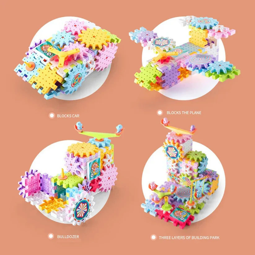 Electric Building Block Gear Toy Set